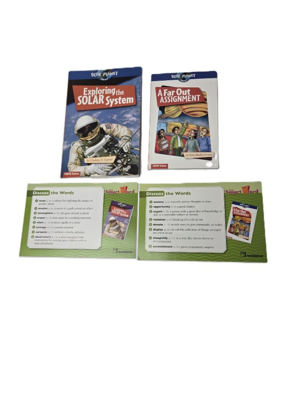 Blue Planet Diaries Solar System Space 2 Books Vocabulary Cards Sundance